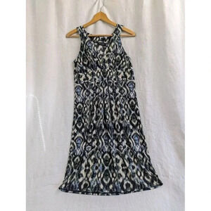 Axcess women's stretch knit sleeveless geometric print dress size medium D16